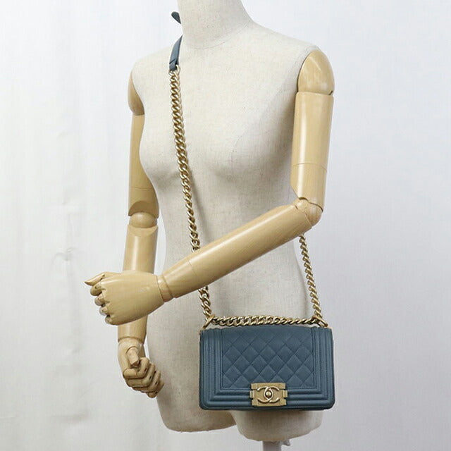中古 シャネル ショルダーバッグ レディース ブランド CHANEL ボーイシャネル チェーン ブルー バッグ USDCH100029011