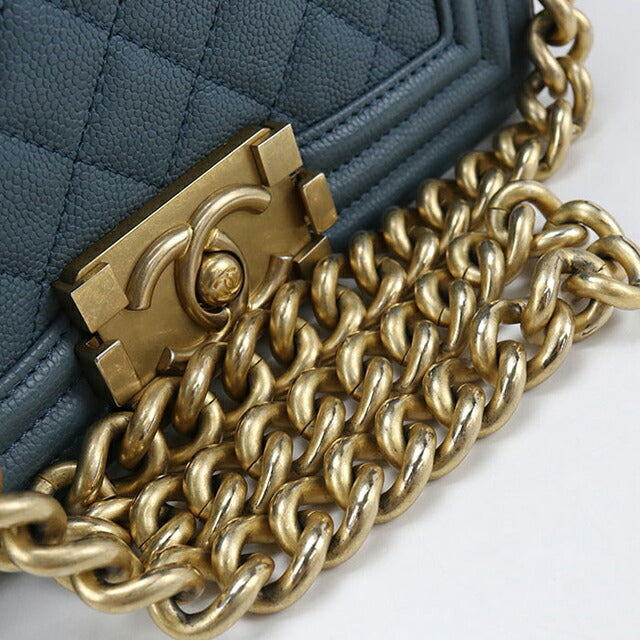 中古 シャネル ショルダーバッグ レディース ブランド CHANEL ボーイシャネル チェーン ブルー バッグ USDCH100029011