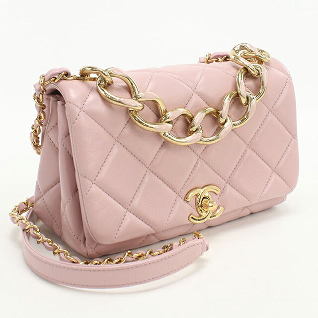 中古 シャネル 斜め掛け ショルダーバッグ レディース ブランド CHANEL マトラッセ チェーン ピンク バッグ USDCH100191011