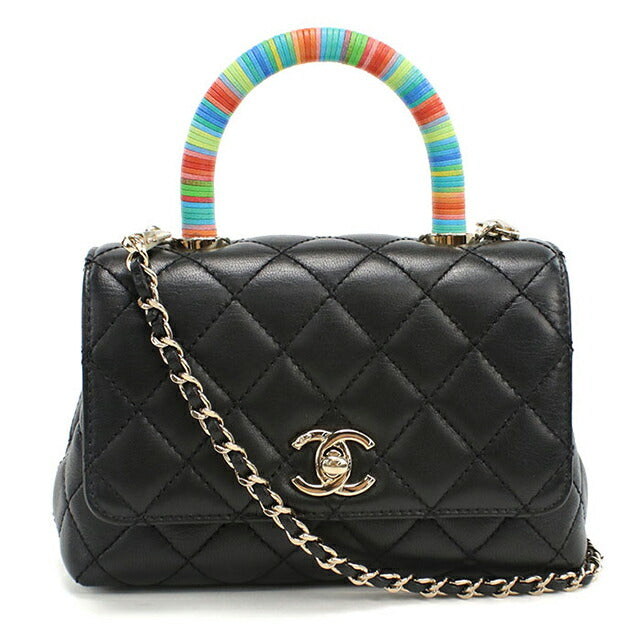 二手CHANEL手提包女士品牌CHANEL Matelasse 2WAY手提包黑色包USDCH100356011