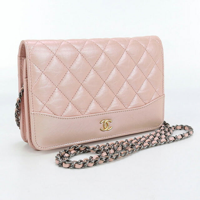 二手香奈儿链条钱包女士品牌 CHANEL 马特拉斯皮革粉色钱包 USDCH100471011