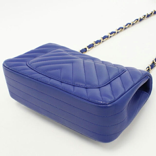Used CHANEL shoulder bag ladies brand CHANEL chevron chain blue bag USDCH100556011