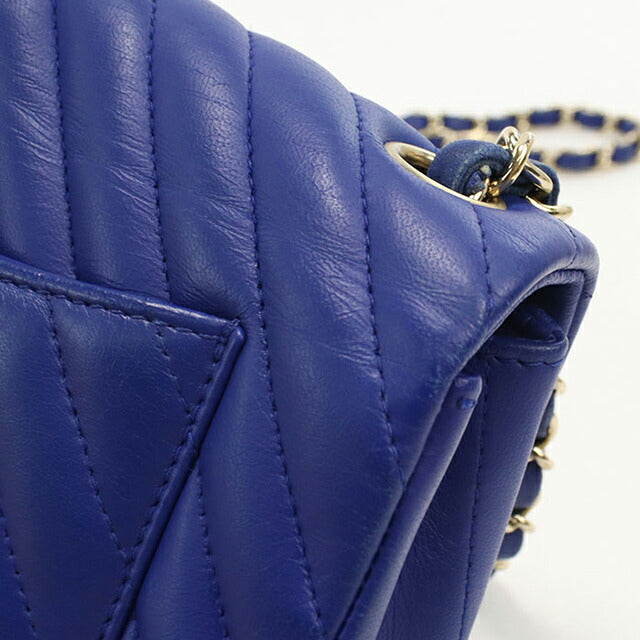 Used CHANEL shoulder bag ladies brand CHANEL chevron chain blue bag USDCH100556011