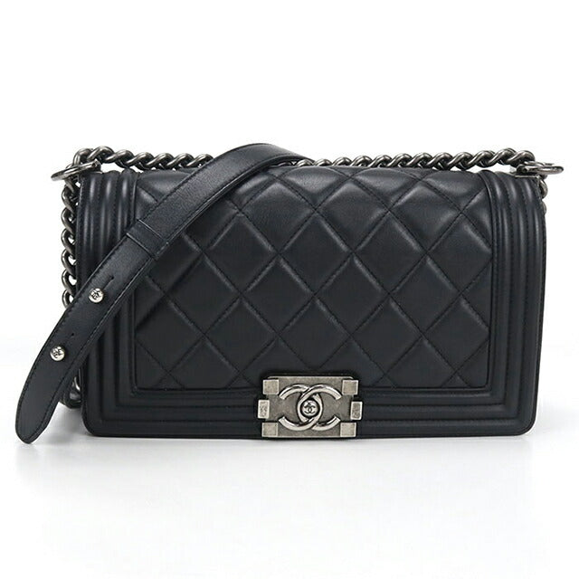 中古 シャネル 斜め掛け ショルダーバッグ レディース ブランド CHANEL ボーイシャネル チェーンショルダーバッグ A67086 ブラック USDCH100562011
