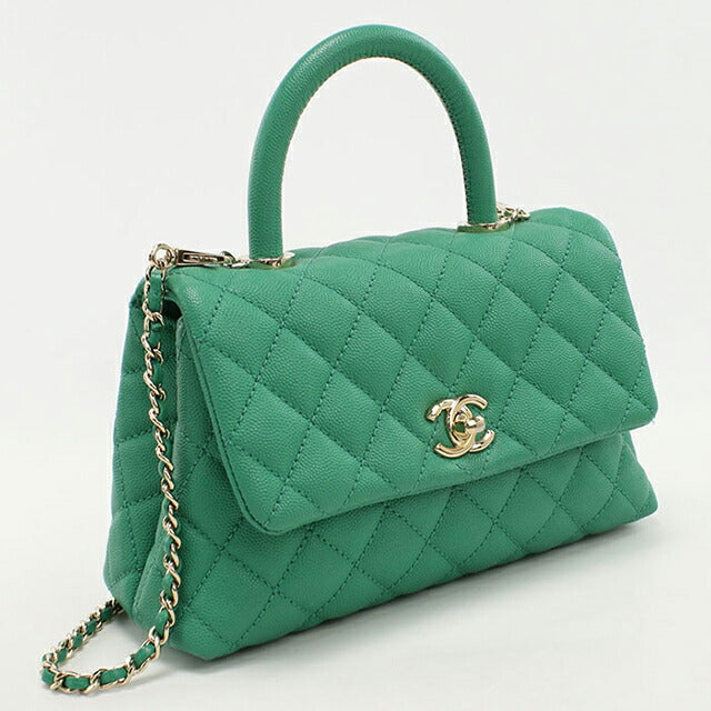 二手 CHANEL 手提包 女士品牌 CHANEL Matelasse 2WAY 绿色包 USDCH100744011