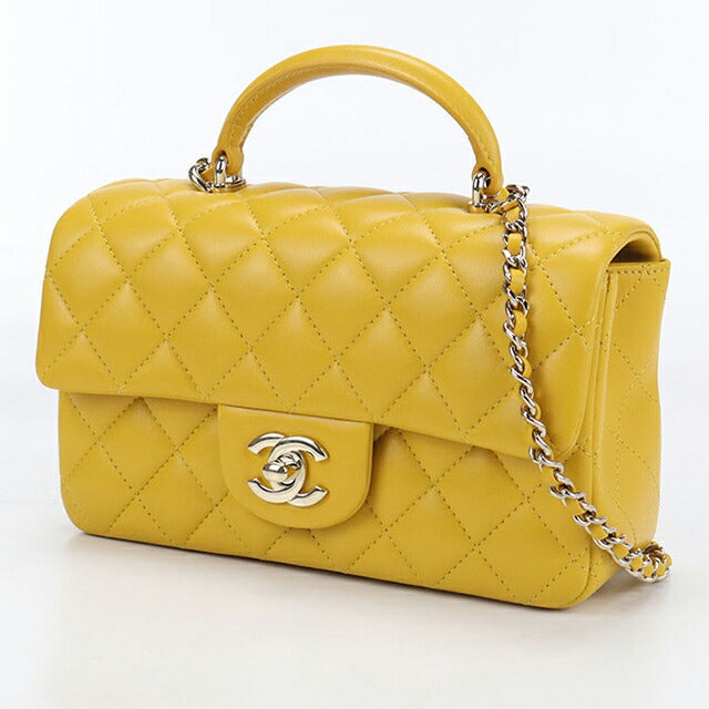 二手 CHANEL 手提包 女士品牌 CHANEL Matelasse 2WAY 黄色包 USDCH100758011