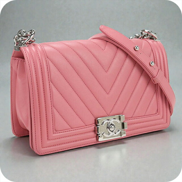 CHANEL/シャネル ボーイシャネル チェーンショルダーバッグ ショルダーバッグ ピンク レディース ブランド CHANEL シャネル ボーイシャネル ショルダーバッグ レザー ピンク