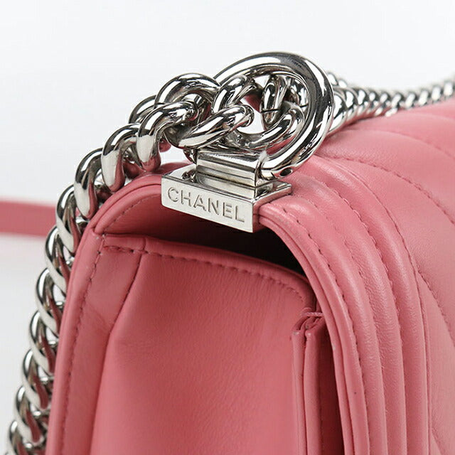 中古 シャネル ショルダーバッグ レディース ブランド CHANEL ボーイシャネル チェーン A67086 ピンク バッグ USDCH101010011