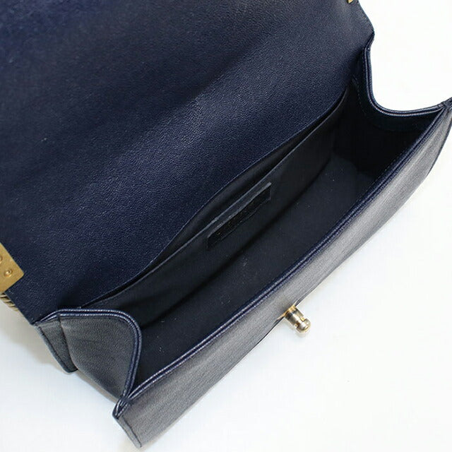 中古 シャネル ショルダーバッグ レディース ブランド CHANEL ボーイシャネル チェーンショルダーバッグ A67086 ネイビー バッグ USDCH101206011