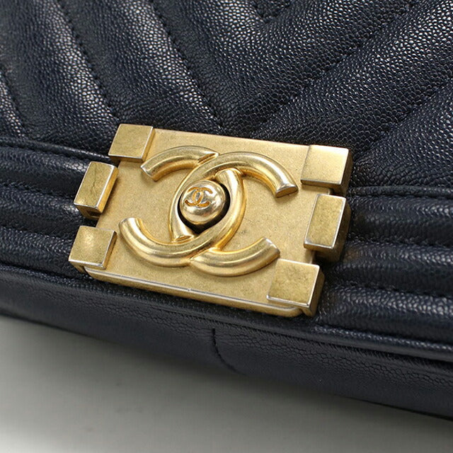 中古 シャネル ショルダーバッグ レディース ブランド CHANEL ボーイシャネル チェーンショルダーバッグ A67086 ネイビー バッグ USDCH101206011