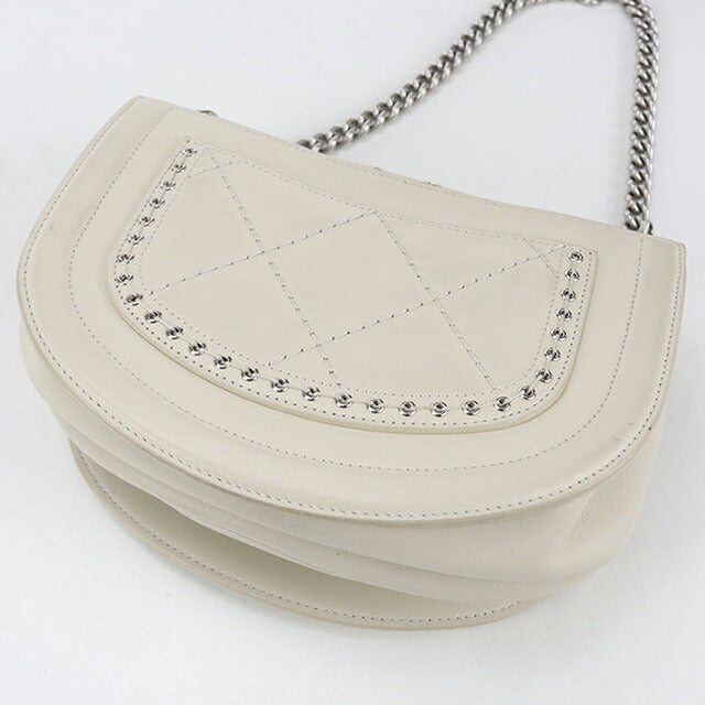 中古 シャネル 斜め掛け ショルダーバッグ レディース ブランド CHANEL チェーン レザー ホワイト バッグ USDCH101305011