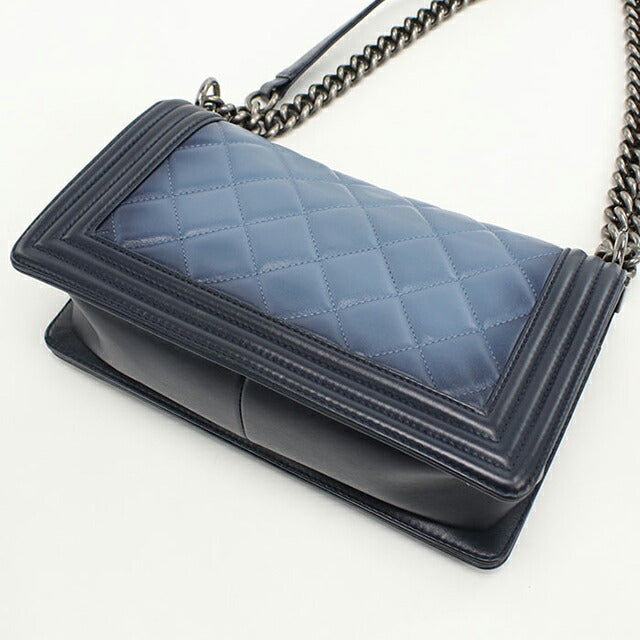 中古 シャネル ショルダーバッグ レディース ブランド CHANEL ボーイシャネル チェーンショルダーバッグ A67086 ネイビー バッグ USDCH101318011