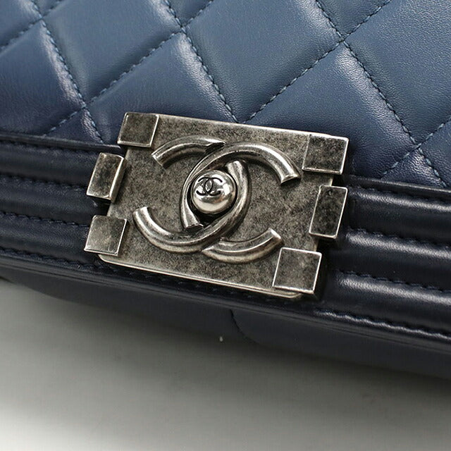 中古 シャネル ショルダーバッグ レディース ブランド CHANEL ボーイシャネル チェーンショルダーバッグ A67086 ネイビー バッグ USDCH101318011