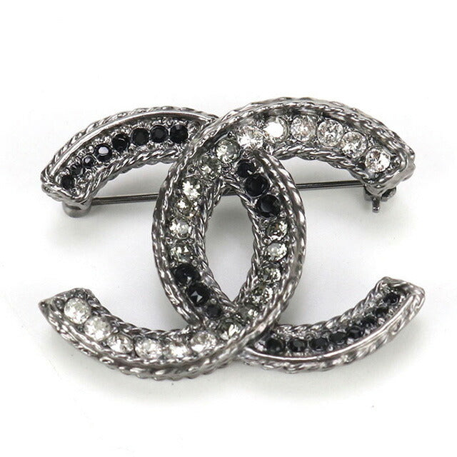 中古 シャネル ブローチ レディース ブランド CHANEL ココマーク グレー 小物 USDCH102989011