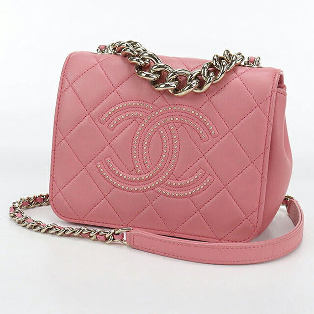 中古 シャネル 斜め掛け ショルダーバッグ レディース ブランド CHANEL マトラッセ チェーン ピンク バッグ USDCH103401011