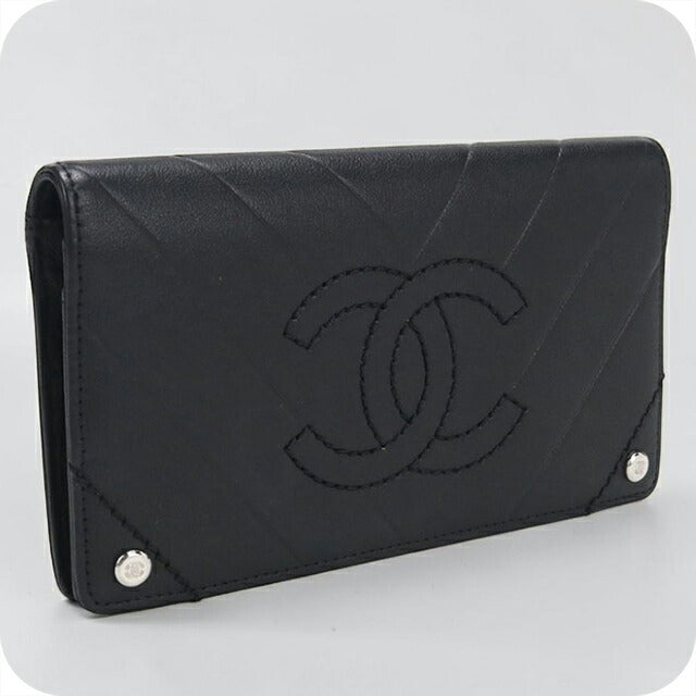 販売の事前割引 CHANEL ブラックレザー長財布 【公式通販】
