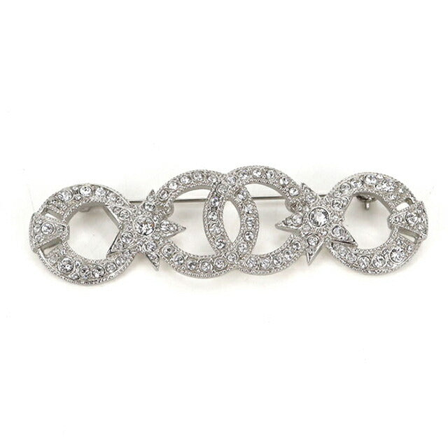 中古 シャネル ブローチ レディース ブランド CHANEL ココマーク ラインストーン シルバー アクセサリー USDCH112940011