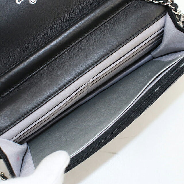 中古 シャネル チェーンウォレット レディース ブランド CHANEL カメリア A47421 ブラック USDCH116833011