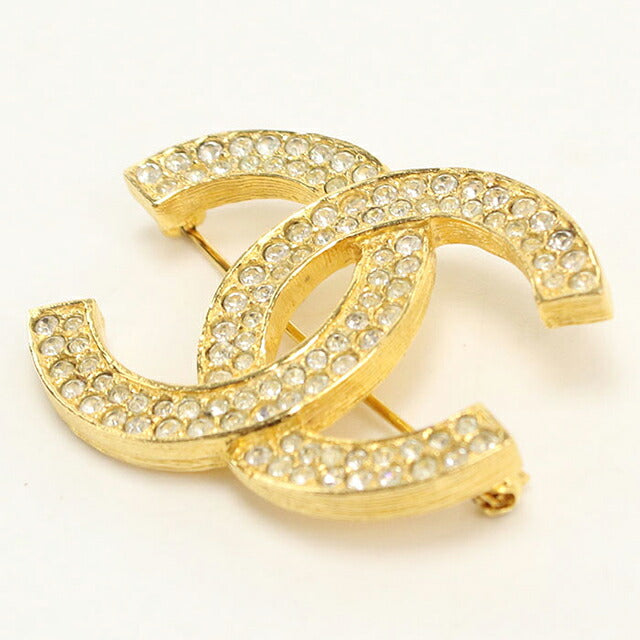 中古 シャネル ブローチ レディース ブランド CHANEL ココマーク ラインストーン ゴールド アクセサリー USDCH116834011