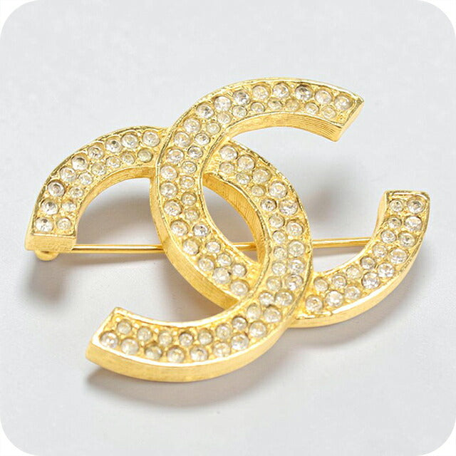 中古 シャネル ブローチ レディース ブランド CHANEL ココマーク ラインストーン ゴールド アクセサリー USDCH116834011