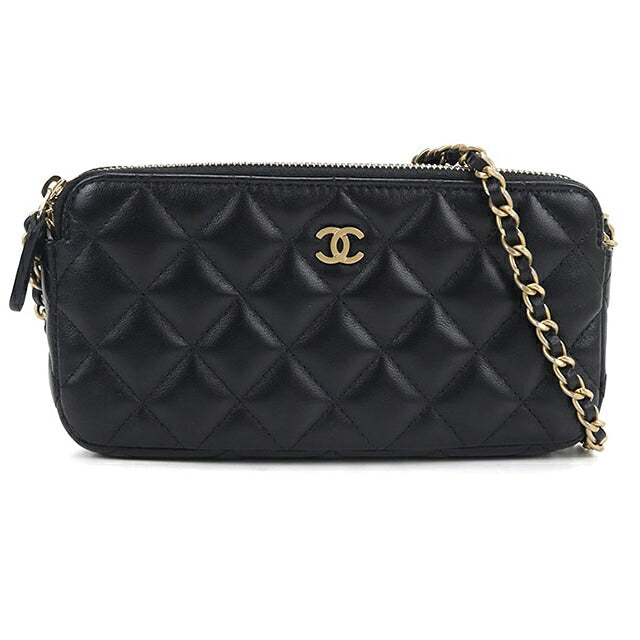 中古 シャネル チェーンウォレット レディース ブランド CHANEL マトラッセ ブラック USDCH118539011