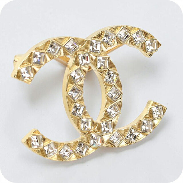 中古 シャネル ブローチ レディース ブランド CHANEL ココマーク ラインストーン ゴールド アクセサリー USDCH118563011