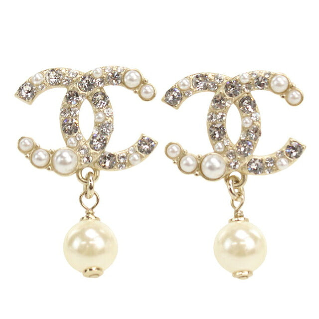 中古 シャネル ピアス レディース ブランド CHANEL ココマーク ラインストーン パール ゴールド アクセサリー USDCH119025011