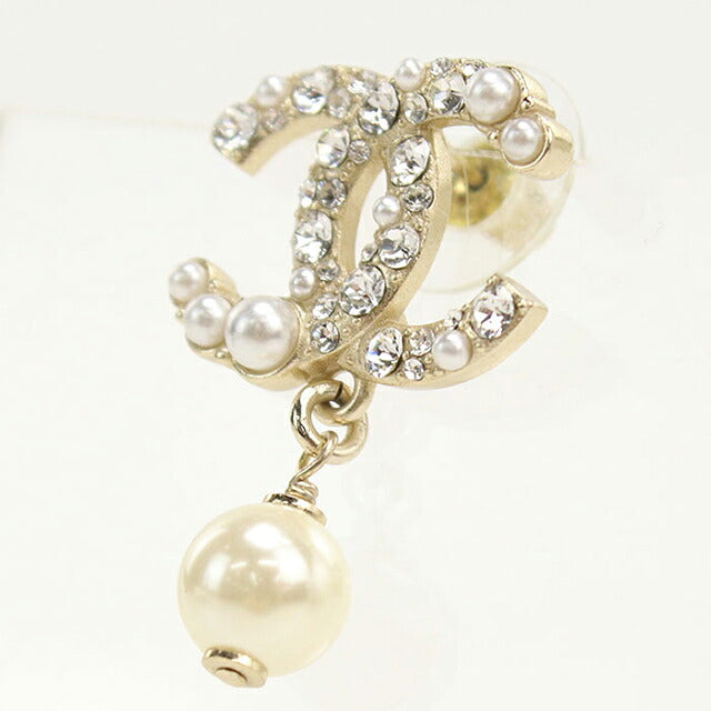 中古 シャネル ピアス レディース ブランド CHANEL ココマーク ラインストーン パール ゴールド アクセサリー USDCH119025011