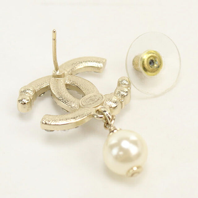 中古 シャネル ピアス レディース ブランド CHANEL ココマーク ラインストーン パール ゴールド アクセサリー USDCH119025011
