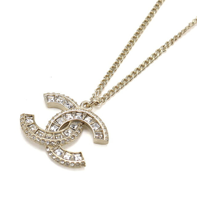 中古 シャネル ネックレス レディース ブランド CHANEL ココマーク ラインストーン ゴールド アクセサリー USDCH119338011
