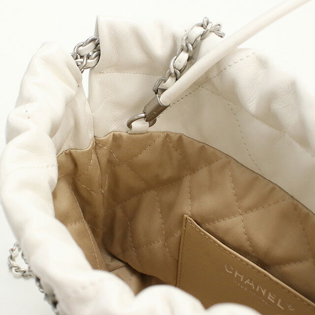 中古 シャネル 斜め掛け ショルダーバッグ レディース ブランド CHANEL シャネル22 2WAY チェーン AS3980 ホワイト バッグ USDCH89124011