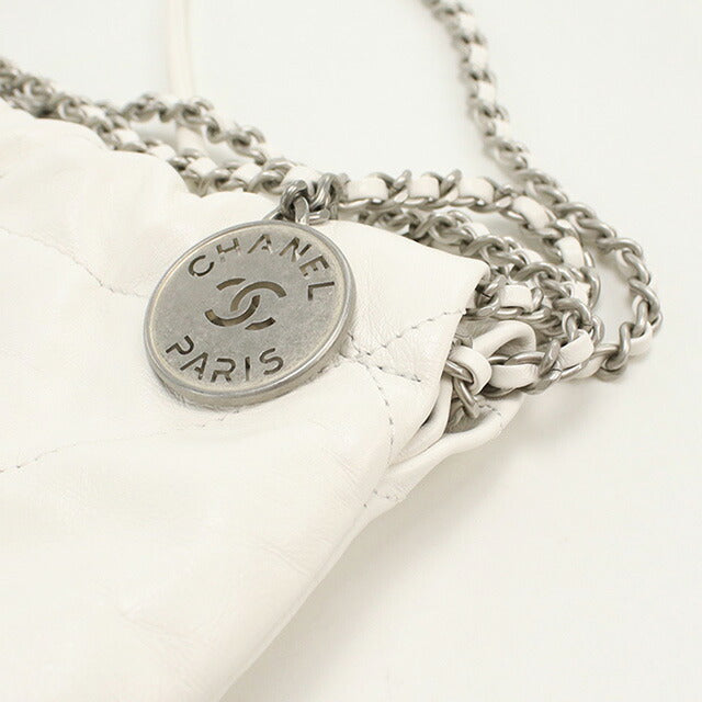 中古 シャネル 斜め掛け ショルダーバッグ レディース ブランド CHANEL シャネル22 2WAY チェーン AS3980 ホワイト バッグ USDCH89124011