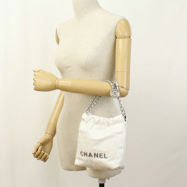 中古 シャネル 斜め掛け ショルダーバッグ レディース ブランド CHANEL シャネル22 2WAY チェーン AS3980 ホワイト バッグ USDCH89124011