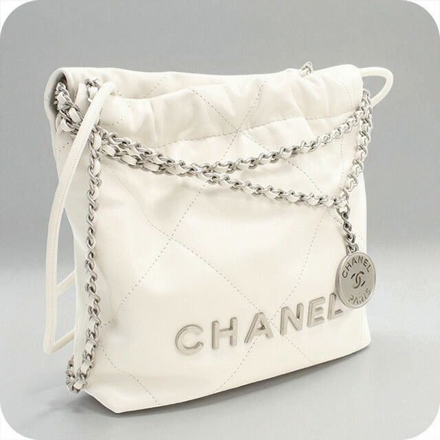 中古 シャネル 斜め掛け ショルダーバッグ レディース ブランド CHANEL シャネル22 2WAY チェーン AS3980 ホワイト バッグ USDCH89124011