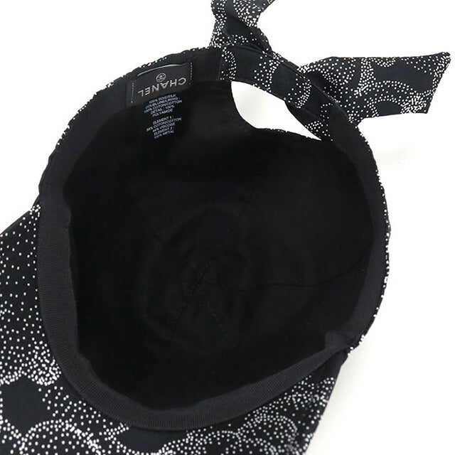 中古 シャネル キャップ レディース ブランド CHANEL カメリア ブラック 帽子 USDCH89714011
