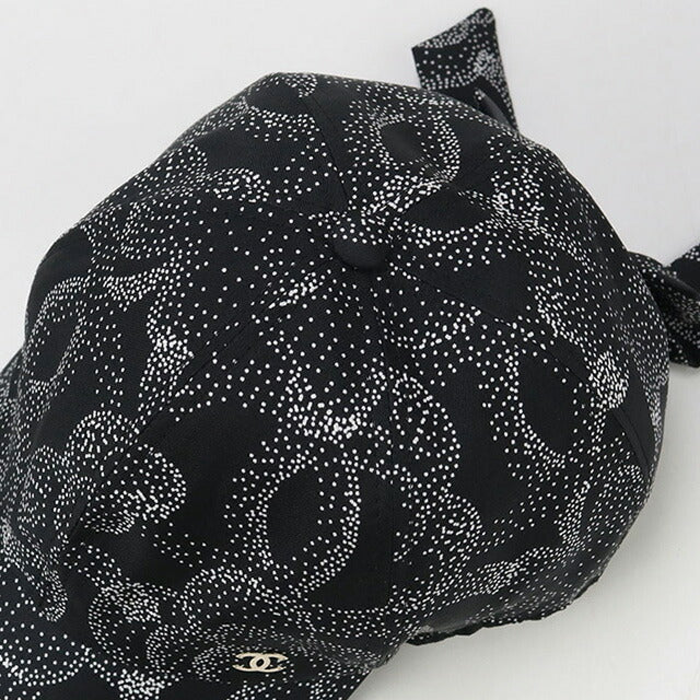 中古 シャネル キャップ レディース ブランド CHANEL カメリア ブラック 帽子 USDCH89714011