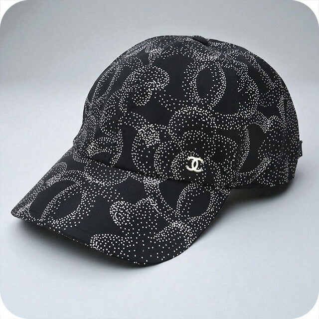 中古 シャネル キャップ レディース ブランド CHANEL カメリア ブラック 帽子 USDCH89714011