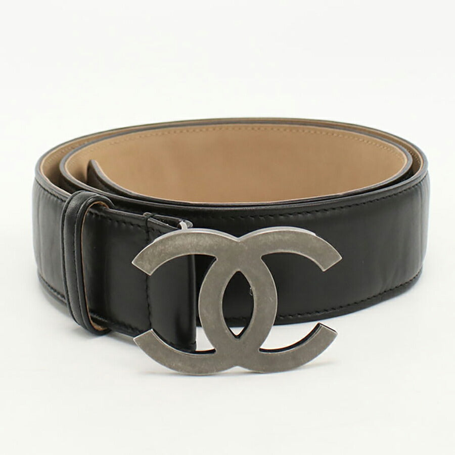 中古 シャネル ベルト レディース ブランド CHANEL ココマーク ベルト レザー ブラック 小物 USDCH89774011
