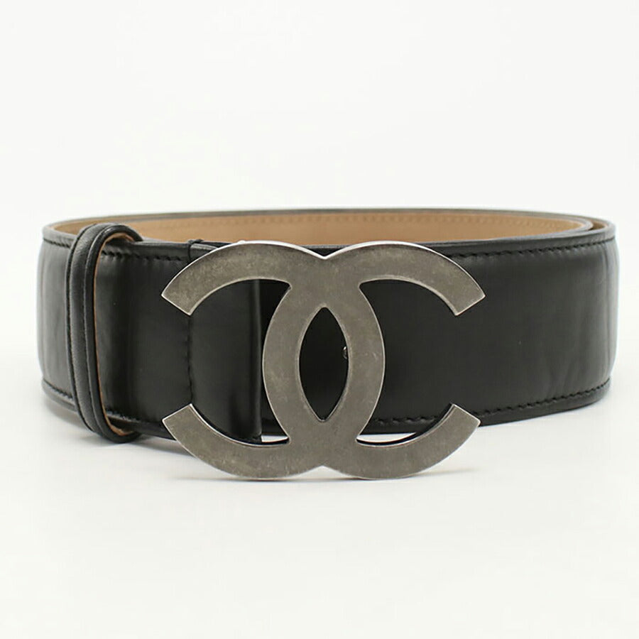 中古 シャネル ベルト レディース ブランド CHANEL ココマーク ベルト レザー ブラック 小物 USDCH89774011