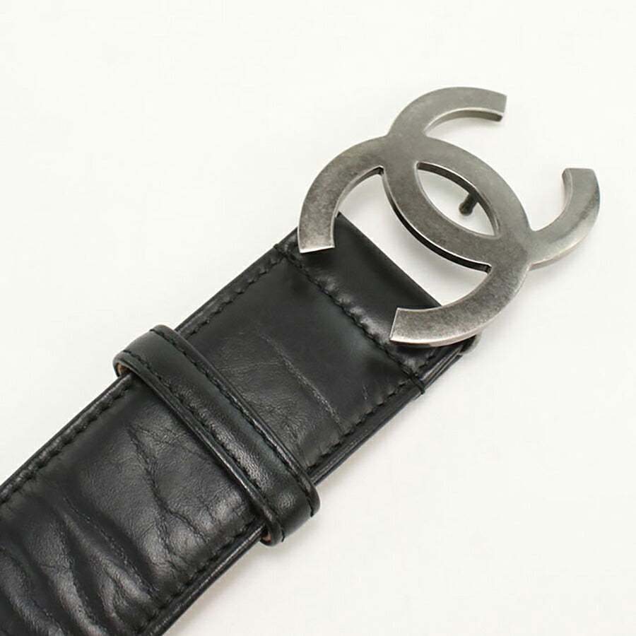 中古 シャネル ベルト レディース ブランド CHANEL ココマーク ベルト レザー ブラック 小物 USDCH89774011