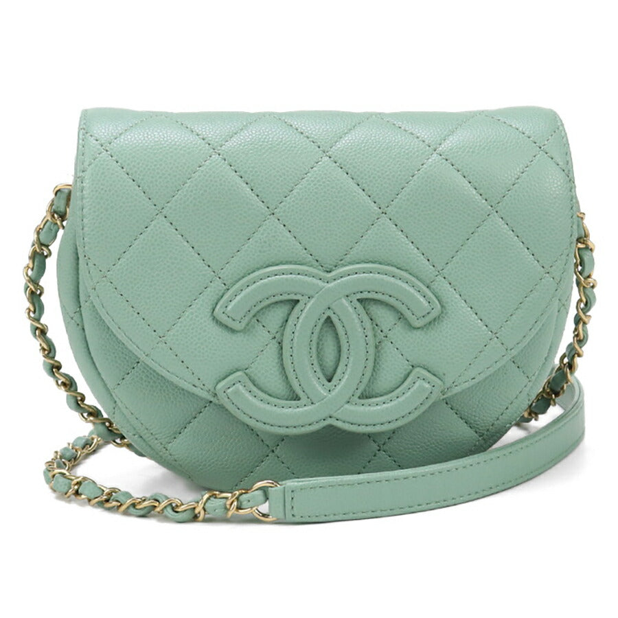 中古 シャネル 斜め掛け ショルダーバッグ レディース ブランド CHANEL チェーンショルダーバッグ GPJ845H7 グリーン バッグ USDCH93475011