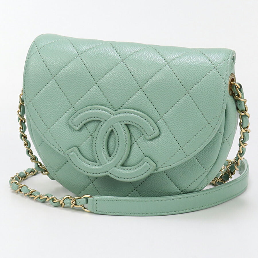 中古 シャネル 斜め掛け ショルダーバッグ レディース ブランド CHANEL チェーンショルダーバッグ GPJ845H7 グリーン バッグ USDCH93475011