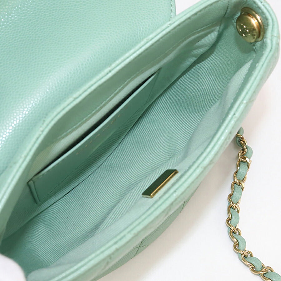 中古 シャネル 斜め掛け ショルダーバッグ レディース ブランド CHANEL チェーンショルダーバッグ GPJ845H7 グリーン バッグ USDCH93475011