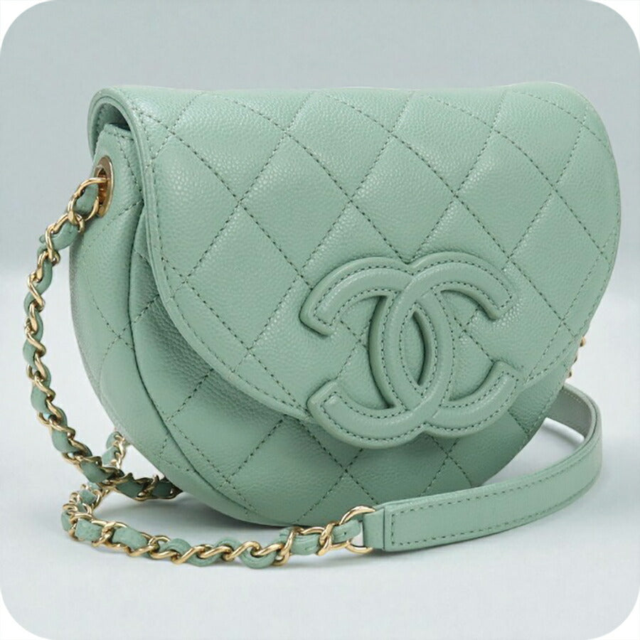 中古 シャネル 斜め掛け ショルダーバッグ レディース ブランド CHANEL チェーンショルダーバッグ GPJ845H7 グリーン バッグ USDCH93475011