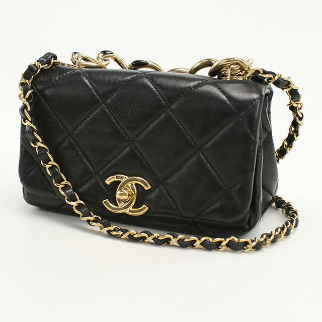 中古 シャネル 斜め掛け ショルダーバッグ レディース ブランド CHANEL マトラッセ チェーンショルダーバッグ NPT9K2NL ブラック バッグ USDCH93489011