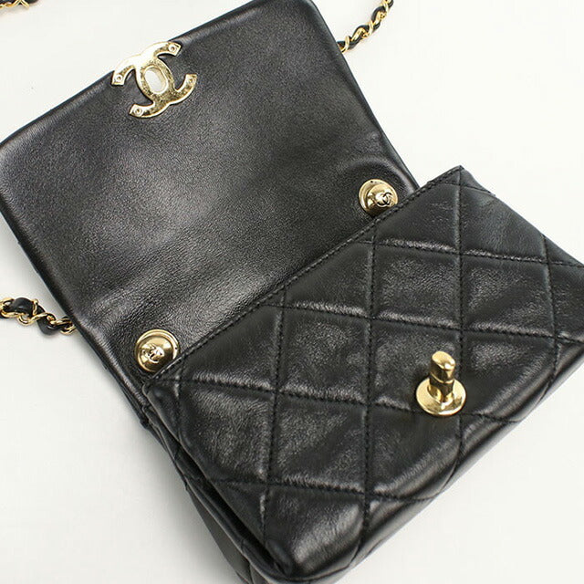 中古 シャネル 斜め掛け ショルダーバッグ レディース ブランド CHANEL マトラッセ チェーンショルダーバッグ NPT9K2NL ブラック バッグ USDCH93489011