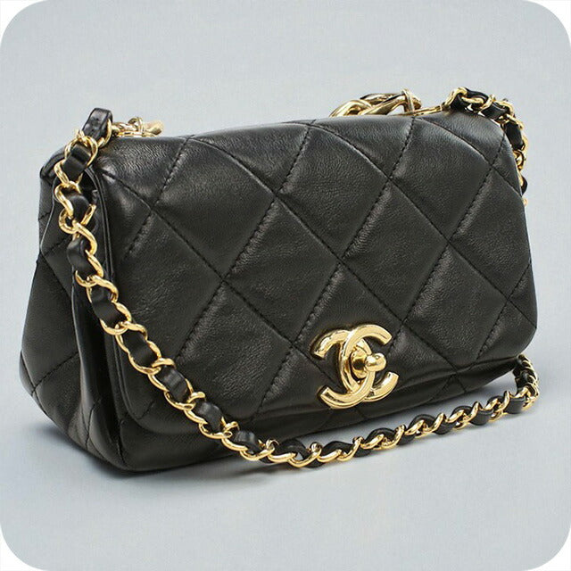 中古 シャネル 斜め掛け ショルダーバッグ レディース ブランド CHANEL マトラッセ チェーンショルダーバッグ NPT9K2NL ブラック バッグ USDCH93489011