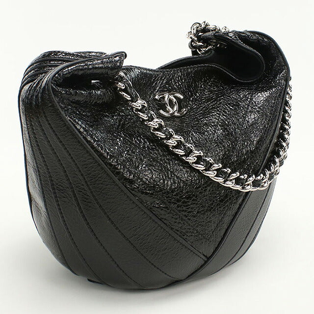 中古 シャネル ショルダーバッグ レディース ブランド CHANEL シェブロン チェーンショルダーバッグ 25737038 ブラック バッグ USDCH95030011