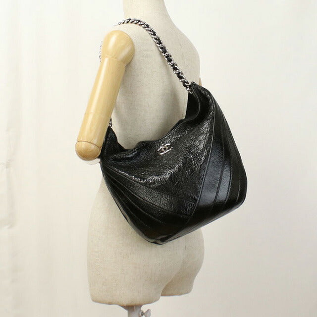 中古 シャネル ショルダーバッグ レディース ブランド CHANEL シェブロン チェーンショルダーバッグ 25737038 ブラック バッグ USDCH95030011