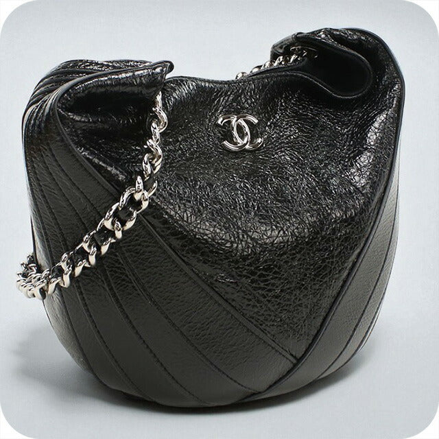 中古 シャネル ショルダーバッグ レディース ブランド CHANEL シェブロン チェーンショルダーバッグ 25737038 ブラック バッグ USDCH95030011